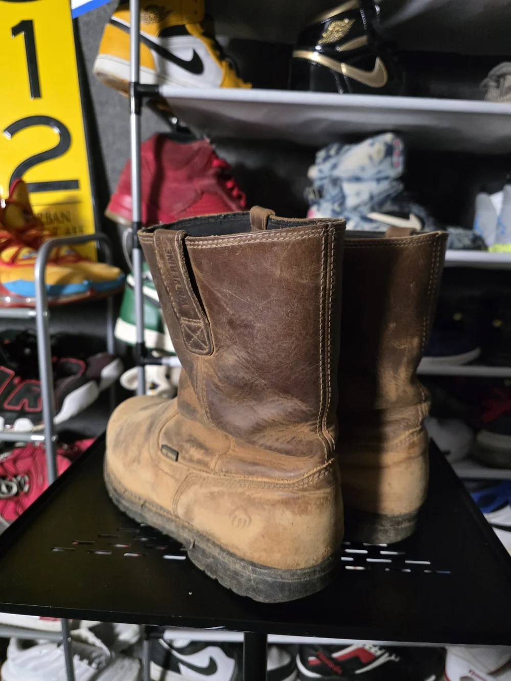 🔥 Wolverine Brown Leather Safety Work Boots Men Size 11 M